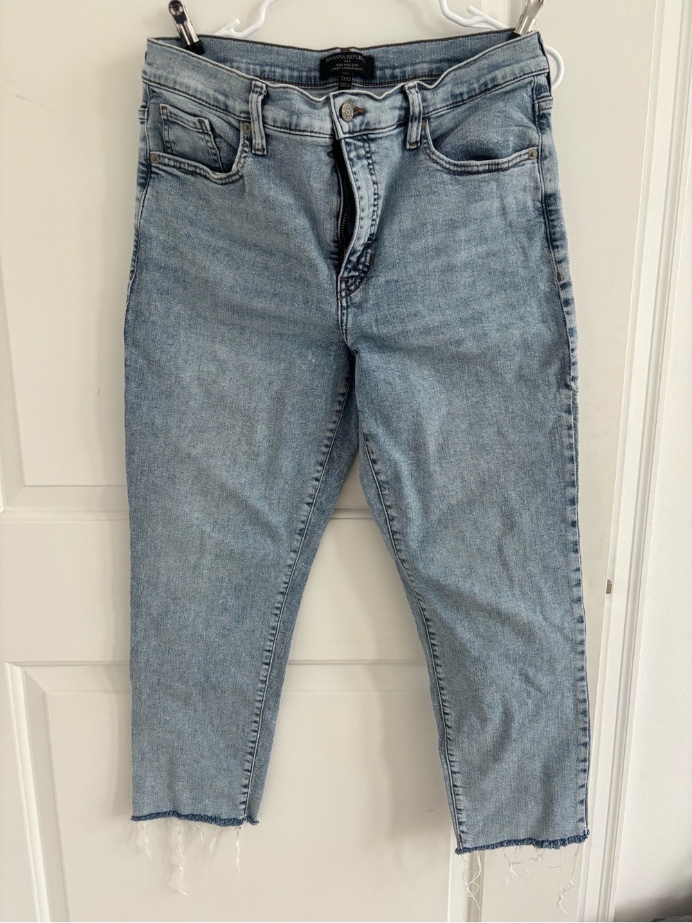 Banana Republic Light Wash Cropped Raw-Hem Jeans